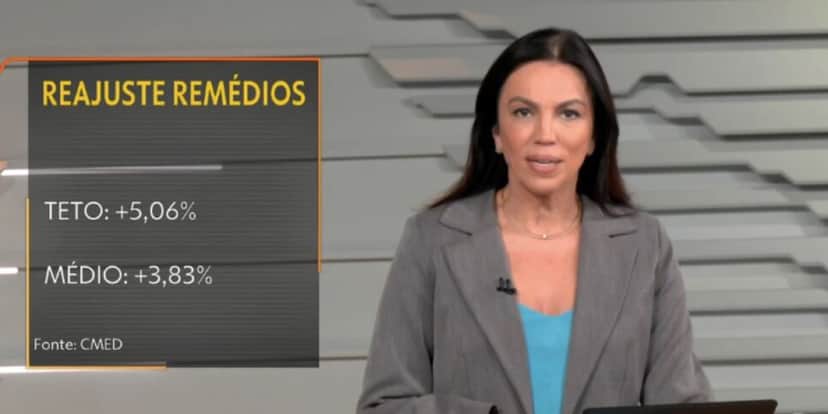 Ana Paula Araújo dá notícia sobre reajuste de medicamentos (Foto: Reprodução / Globo) Ana Paula Araújo dá notícia sobre reajuste de medicamentos (Foto: Reprodução / Globo)