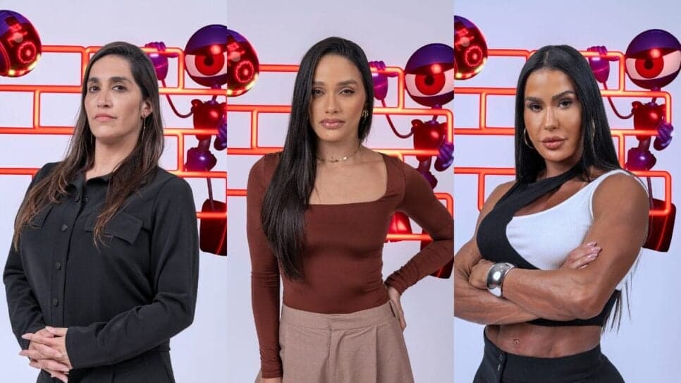 Enquete BBB25: Daniele Hypólito, Eva e Gracyanne estão no paredão; vote em quem você quer que saia