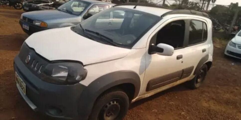Fiat/Uno Way disponível no leilão (Foto: Detran-MS) Fiat/Uno Way disponível no leilão (Foto: Detran-MS)