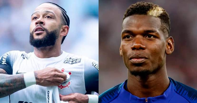 Memphis Depay e Pogba - Corinthians (Foto: Reprodução) Memphis Depay e Pogba - Corinthians (Foto: Reprodução)