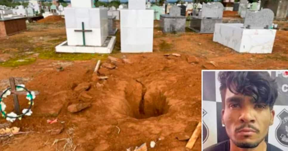 Túmulo de Lázaro Barbosa foi violado em Cocalzinho de Goiás (Foto: Reprodução - G1
Túmulo de Lázaro Barbosa foi violado em Cocalzinho de Goiás (Foto: Reprodução - G1