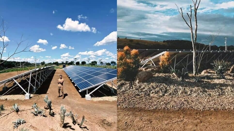 Energia solar é o foco do local (Fotos: Reprodução/ YouTube/ Montagem) Energia solar é o foco do local (Fotos: Reprodução/ YouTube/ Montagem)