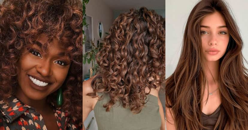 Cabelo cor chocolate (Foto: Montagem TV Foco) Cabelo cor chocolate (Foto: Montagem TV Foco)