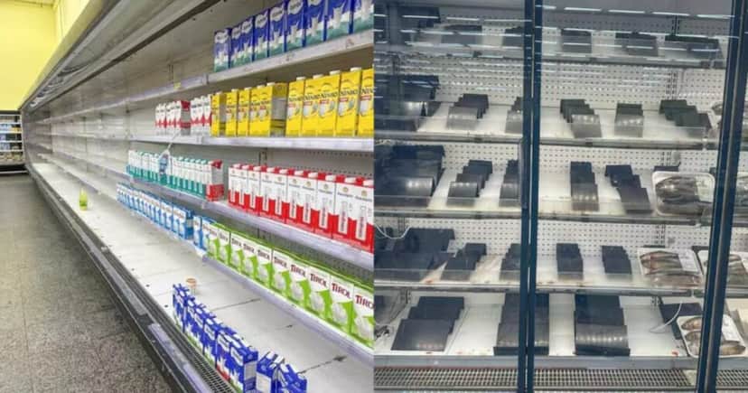 Supermercado Comper com prateleiras vazias - Foto: Montagem Supermercado Comper com prateleiras vazias - Foto: Montagem