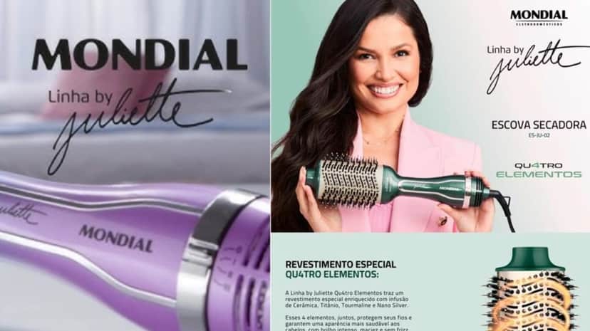 Mondial e linha de produtos de cuidados pessoais com nome e Head de Criação da cantora (Fotos: Reprodução/ Divulgação/ Montagem) Mondial e linha de produtos de cuidados pessoais com nome e Head de Criação da cantora (Fotos: Reprodução/ Divulgação/ Montagem)