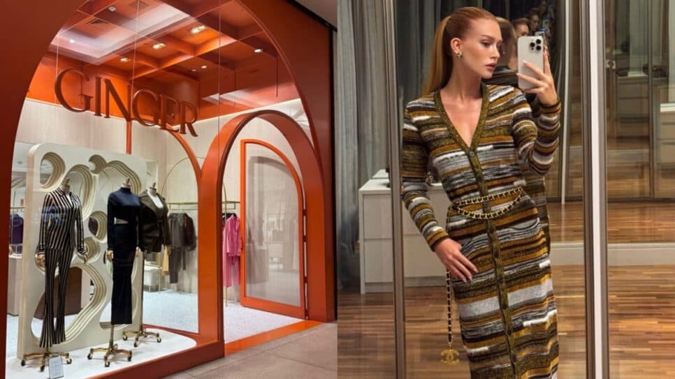 Loja de roupas física em shopping e atriz vestindo modelo da sua marca nas redes sociais (Foto: Reprodução/ Instagram/ Montagem TV Foco) Loja de roupas física em shopping e atriz vestindo modelo da sua marca nas redes sociais (Foto: Reprodução/ Instagram/ Montagem TV Foco)