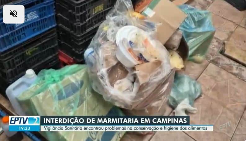 Quantidade de lixo encontrada no interior do estabelecimento em Campinas (Foto Reprodução/Globo) Quantidade de lixo encontrada no interior do estabelecimento em Campinas (Foto Reprodução/Globo)