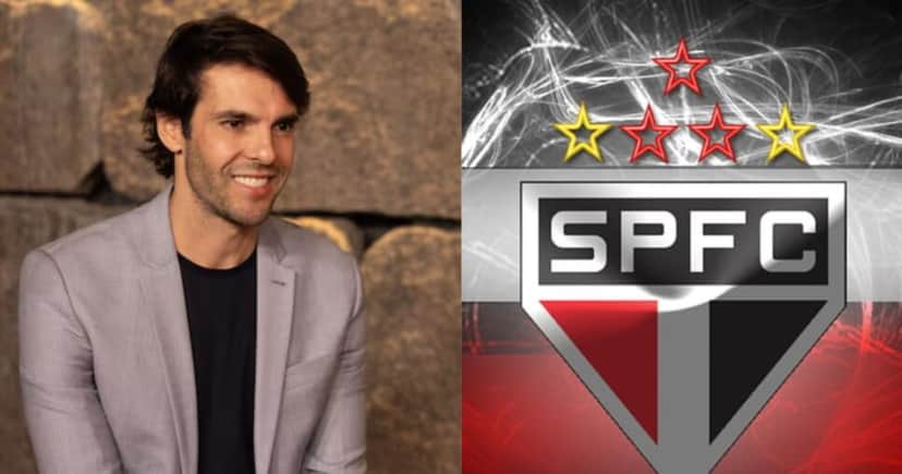 Kaká / Logo do São Paulo - Montagem: TVFOCO Kaká / Logo do São Paulo - Montagem: TVFOCO