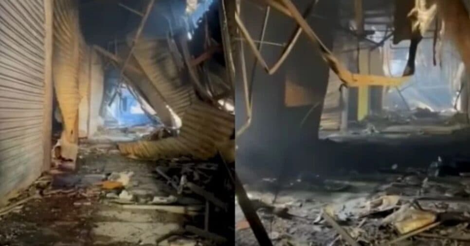 Lojas ficam completamente destruídas após incêndio no Shopping 25 Brás | Reprodução/Corpo de Bombeiros Lojas ficam completamente destruídas após incêndio no Shopping 25 Brás | Reprodução/Corpo de Bombeiros
