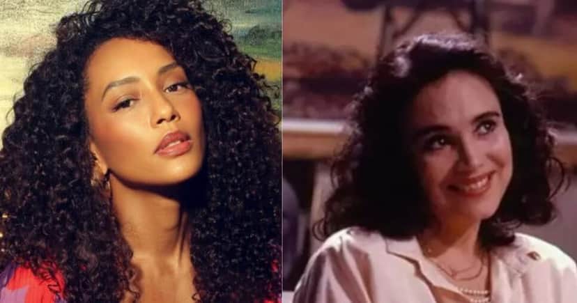Taís Araújo com cabelo super brilhante e volumoso como "Raquel", em remake de Vale tudo/ Regina Duarte, também como Raquel na versão original, com cabelo mega brilhante (Foto Reprodução/Instagram) Taís Araújo com cabelo super brilhante e volumoso como "Raquel", em remake de Vale tudo/ Regina Duarte, também como Raquel na versão original, com cabelo mega brilhante (Foto Reprodução/Instagram)
