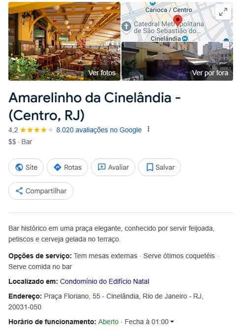 Restaurante segue em funcionamento no RJ (Foto: Reprodução / Google Maps) Restaurante segue em funcionamento no RJ (Foto: Reprodução / Google Maps)