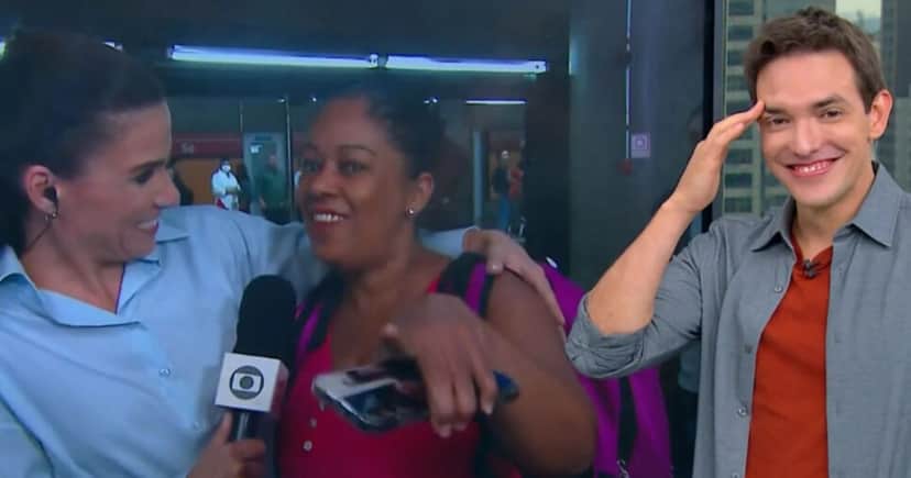 Jodar recebe cantada ao vivo no especial de 60 anos (Foto: Reprodução/Globo) Jodar recebe cantada ao vivo no especial de 60 anos (Foto: Reprodução/Globo)