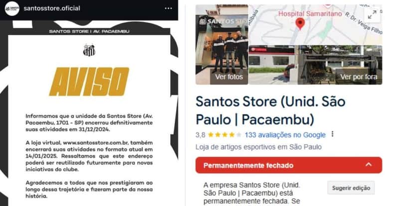 Comunicado oficial do fechamento da loja (Reprodução: Facebook) Comunicado oficial do fechamento da loja (Reprodução: Facebook)