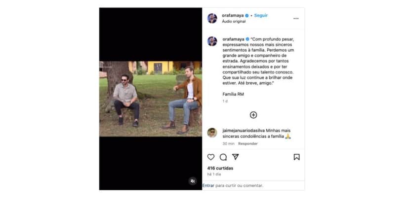 Publicação de Rafa (Foto: Reprodução / Instagram) Publicação de Rafa (Foto: Reprodução / Instagram)