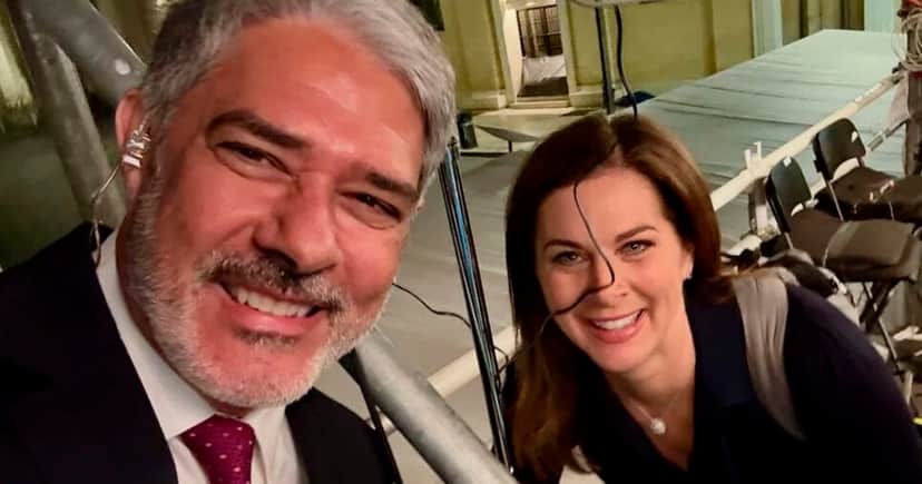 William Bonner e Erin Burnett no Instagram; âncora pediu desculpa para jornalista americana (Foto: Reprodução) William Bonner e Erin Burnett no Instagram; âncora pediu desculpa para jornalista americana (Foto: Reprodução)