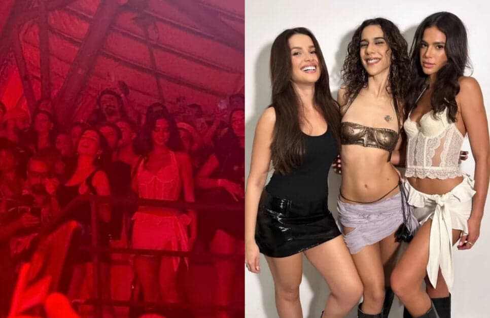 Bruna curte o show ao lado de amigos (Foto: Reprodução/Montagem TV Foco) Bruna curte o show ao lado de amigos (Foto: Reprodução/Montagem TV Foco)