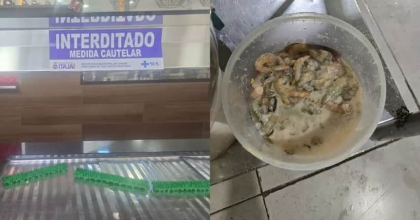 Restaurantes são interditados após nojeira e comida podre (Foto Reprodução/Montagem/Vigilância Sanitária) Restaurantes são interditados após nojeira e comida podre (Foto Reprodução/Montagem/Vigilância Sanitária)