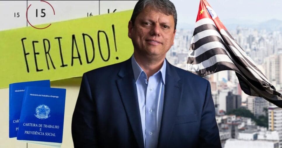 Tarcísio de Freitas, CLTs e feriado em SP (Foto: Reprodução / Canva / Montagem TV Foco) Tarcísio de Freitas, CLTs e feriado em SP (Foto: Reprodução / Canva / Montagem TV Foco)
