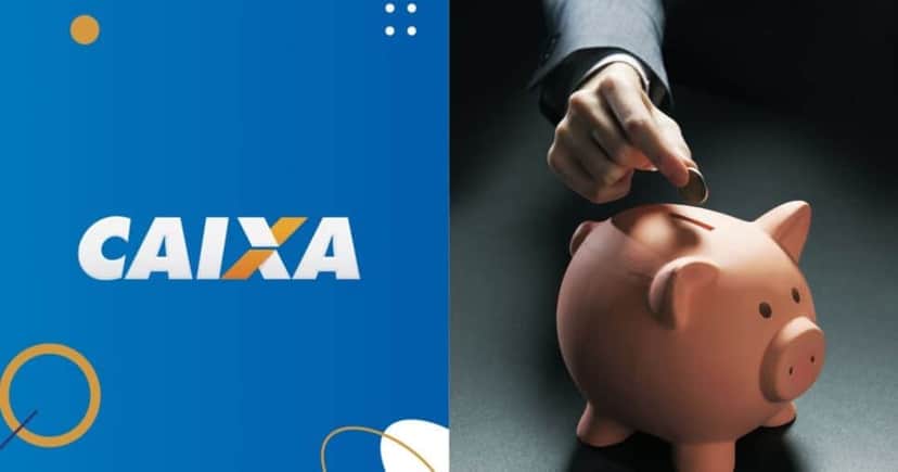 Logo Caixa e ilustração poupança (Fotos: Reproduções / Internet / Canva) Logo Caixa e ilustração poupança (Fotos: Reproduções / Internet / Canva)