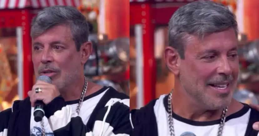 Frota se emocionou no palco da Globo (Foto: Reprodução/Montagem TV Foco) Frota se emocionou no palco da Globo (Foto: Reprodução/Montagem TV Foco)
