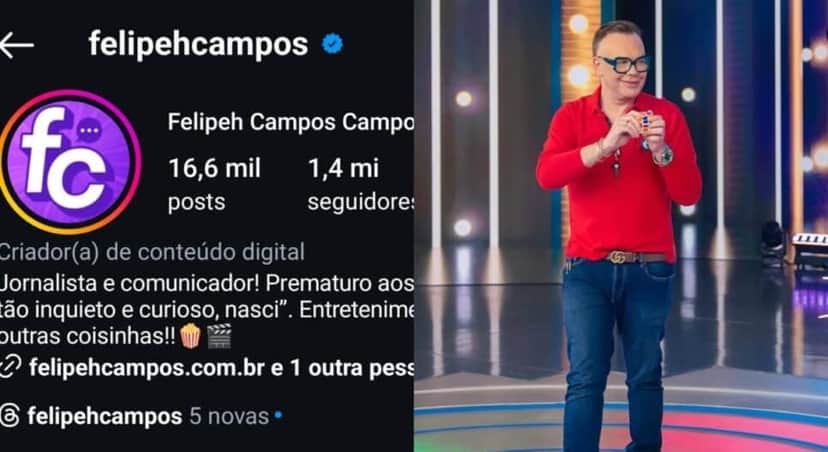 As redes sociais do famoso e sua participação como jurado no Show de Calouros, do PSS (Foto: Reprodução/ Instagram/ Montagem) As redes sociais do famoso e sua participação como jurado no Show de Calouros, do PSS (Foto: Reprodução/ Instagram/ Montagem)