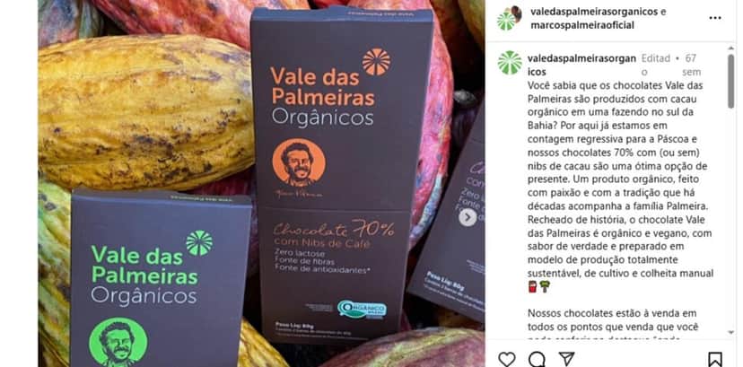 Perfil da fábrica gigante do artista expõe a qualidade do seu cacau (Foto: Reprodução/ Instagram) Perfil da fábrica gigante do artista expõe a qualidade do seu cacau (Foto: Reprodução/ Instagram)