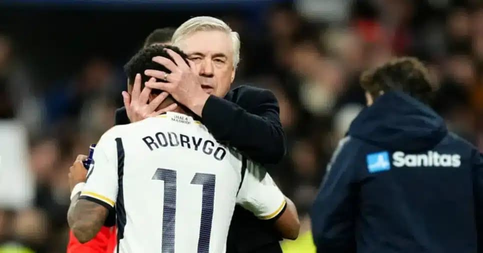 Rodrygo e Ancelotti no Real Madrid (Foto: José Betron/Getty Images) Rodrygo e Ancelotti no Real Madrid (Foto: José Betron/Getty Images)