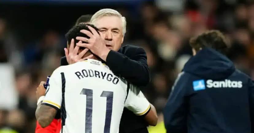 Rodrygo e Ancelotti no Real Madrid (Foto: José Betron/Getty Images) Rodrygo e Ancelotti no Real Madrid (Foto: José Betron/Getty Images)