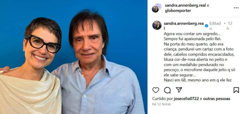 Sandra Annnenberg, fala sobre história com Roberto Carlos no Globo Repórter (Foto: Reprodução) Sandra Annnenberg, fala sobre história com Roberto Carlos no Globo Repórter (Foto: Reprodução)