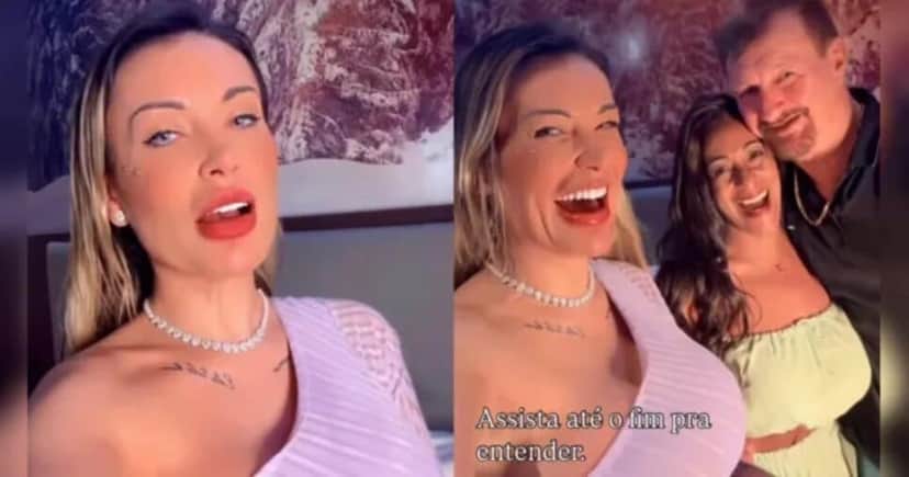 Andressa Urach ao lado do pai e da ex-sogra - Foto: Internet Andressa Urach ao lado do pai e da ex-sogra - Foto: Internet