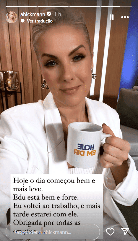 Ana Hickmann chega com nova notícia sobre Edu Guedes diante de câncer Ana Hickmann chega com nova notícia sobre Edu Guedes diante de câncer