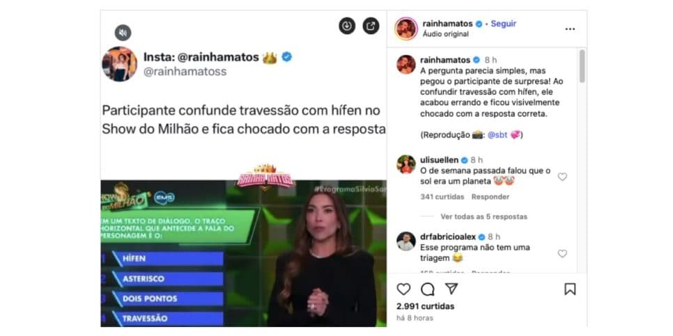 Patrícia Abravanel no Show do Milhão (Foto: Reprodução/ Instagram) Patrícia Abravanel no Show do Milhão (Foto: Reprodução/ Instagram)