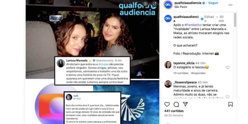 Comentário de Maisa (Foto: Reprodução / Instagram) Comentário de Maisa (Foto: Reprodução / Instagram)