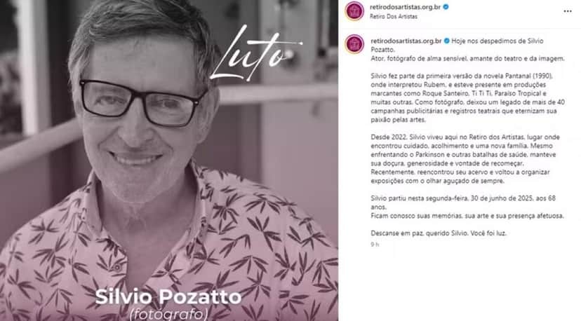 Retiro dos Artistas emite nota sobre morte de astro que tinha mal de parkinson (Foto: Reprodução/ Instagram) Retiro dos Artistas emite nota sobre morte de astro que tinha mal de parkinson (Foto: Reprodução/ Instagram)
