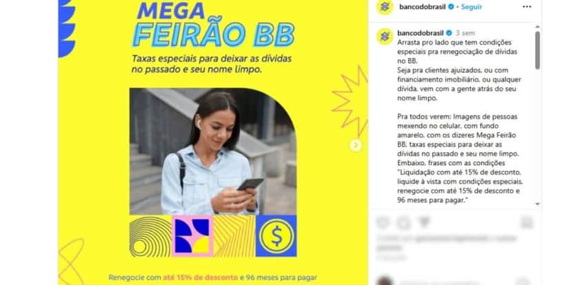 Mega Feirão do Banco do Brasil (Reprodução: Instagram) Mega Feirão do Banco do Brasil (Reprodução: Instagram)