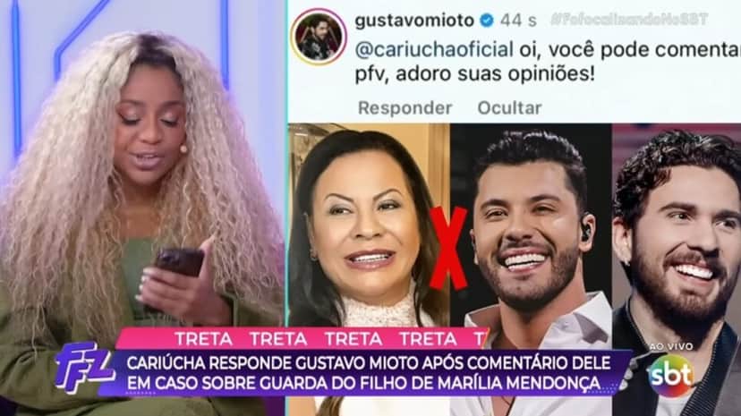Apresentadora do "Fofocalizando" leva dedo na cara de sertanejo após comentário em publicação de Leo Dias (Foto: Reprodução/ SBT) Apresentadora do "Fofocalizando" leva dedo na cara de sertanejo após comentário em publicação de Leo Dias (Foto: Reprodução/ SBT)