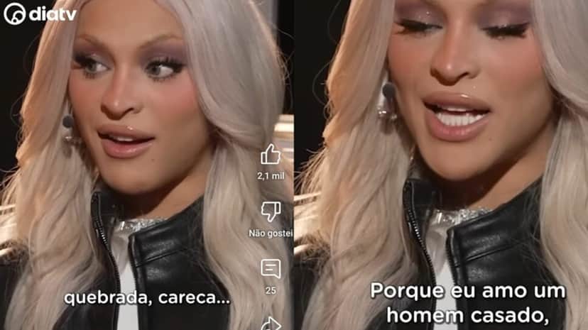 Cantora drag revela relação com rapaz casado e expõe intimidade antes sigilosa (Foto: Reprodução/ DiaTV/ Montagem) Cantora drag revela relação com rapaz casado e expõe intimidade antes sigilosa (Foto: Reprodução/ DiaTV/ Montagem)