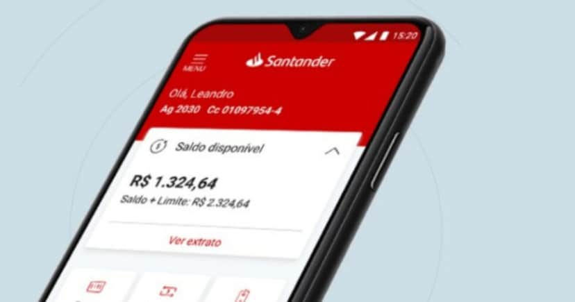 Conta do Santander (Foto: Reprodução/Divulgação) Conta do Santander (Foto: Reprodução/Divulgação)