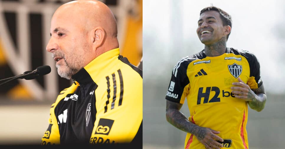 Sampaoli e Dudu no Atlético-MG (Foto: Reprodução - Instagram) Sampaoli e Dudu no Atlético-MG (Foto: Reprodução - Instagram)