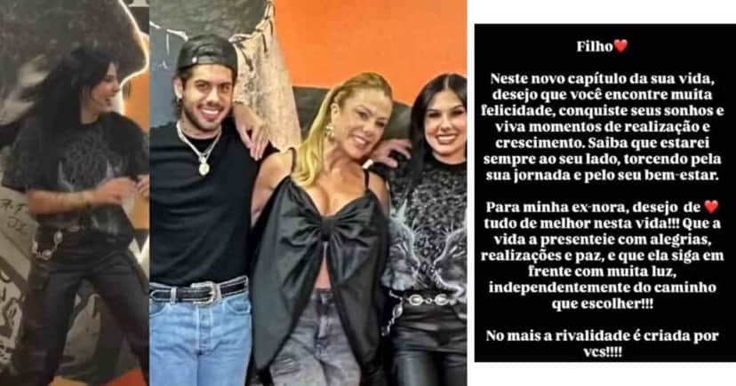 Zé Felipe, Poliana Rocha, Ana Castela e mensagem de esposa de Leonardo (Fotos: Reproduções/ Instagram) Zé Felipe, Poliana Rocha, Ana Castela e mensagem de esposa de Leonardo (Fotos: Reproduções/ Instagram)