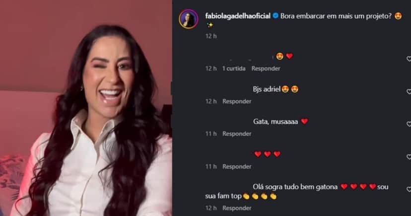 Fabíola Gadelha anunciando novidades (Foto Reprodução/Montagem/TV Foco/Instagram@fabiolagadelhaoficial) Fabíola Gadelha anunciando novidades (Foto Reprodução/Montagem/TV Foco/Instagram@fabiolagadelhaoficial)