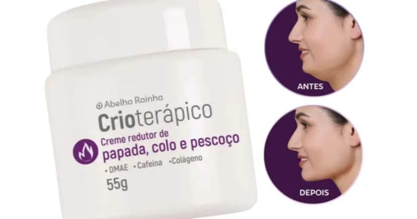Creme redutor de papada crioterápico da Abelha Rainha Creme redutor de papada crioterápico da Abelha Rainha