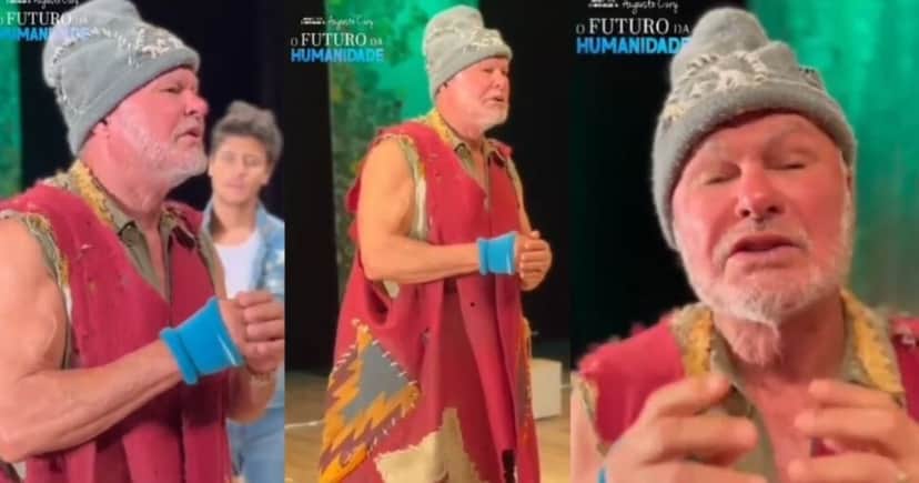 Kadu Moliterno em cena do espetáculo "O Futuro da Humanidade", em 2024 (Foto Reprodução/Instagram/@ofuturodahumanidade) Kadu Moliterno em cena do espetáculo "O Futuro da Humanidade", em 2024 (Foto Reprodução/Instagram/@ofuturodahumanidade)