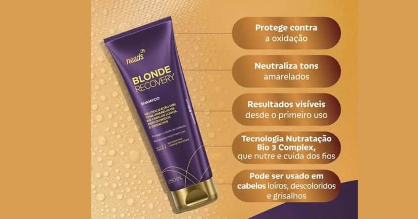 . Shampoo desamarelador Needs Blonde Recovery . Shampoo desamarelador Needs Blonde Recovery