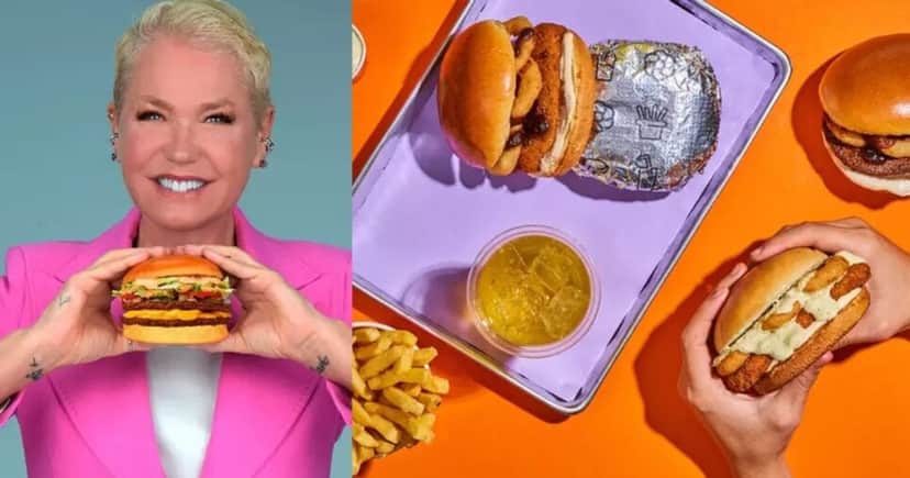 Xuxa e produtos da rede de fast-food XBloom (Fotos: Divulgações / BandaB) Xuxa e produtos da rede de fast-food XBloom (Fotos: Divulgações / BandaB)