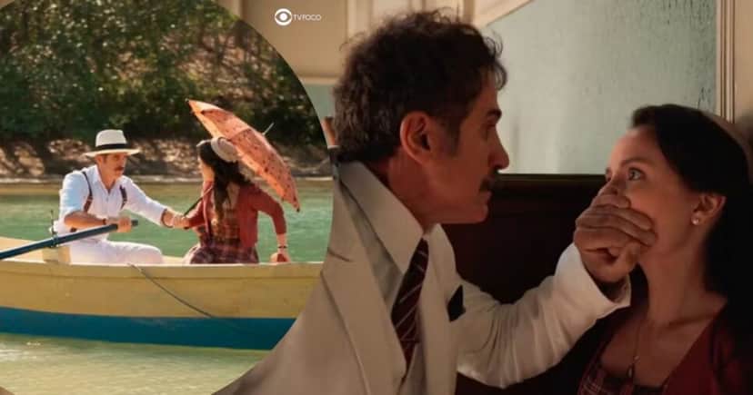 Estela e Ernesto em cenas de Êta Mundo Melhor! (Foto: Reprodução / Globo / Montagem TV Foco) Estela e Ernesto em cenas de Êta Mundo Melhor! (Foto: Reprodução / Globo / Montagem TV Foco)