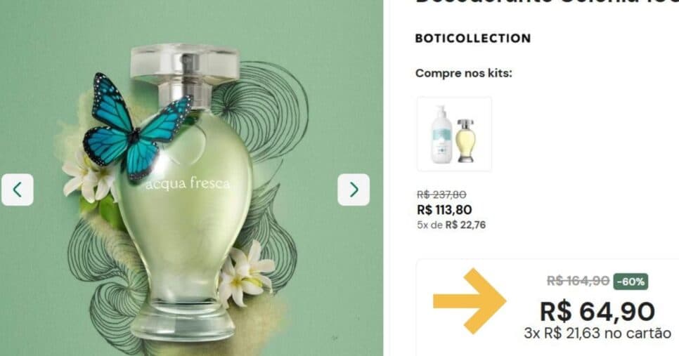 Boticollection Acqua Fresca (Foto Reprodução/Montagem/Lennita/TV Foco/Boticário) Boticollection Acqua Fresca (Foto Reprodução/Montagem/Lennita/TV Foco/Boticário)
