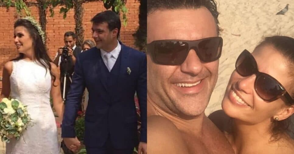 Foto do casamento compartilhada nas redes de Simonato/ Raros cliques de Simonato com o marido (Foto Reprodução/Montagem/Instagram/@sabinasimonato) Foto do casamento compartilhada nas redes de Simonato/ Raros cliques de Simonato com o marido (Foto Reprodução/Montagem/Instagram/@sabinasimonato)