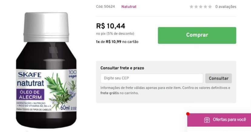 Óleo de Alecrim (Foto Reprodução/Beleza Cigana) Óleo de Alecrim (Foto Reprodução/Beleza Cigana)
