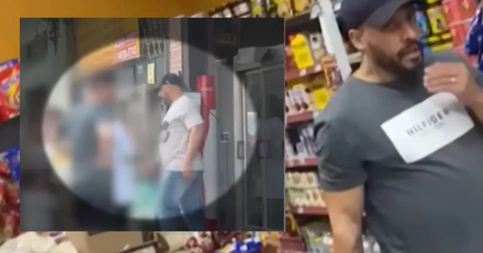 Alexandre Nardoni flagrado em um supermercado (Foto Reprodução/Montagem/TV Foco/ Imagem exibida no programa Cidade Alerta/ Record/YouTube) Alexandre Nardoni flagrado em um supermercado (Foto Reprodução/Montagem/TV Foco/ Imagem exibida no programa Cidade Alerta/ Record/YouTube)